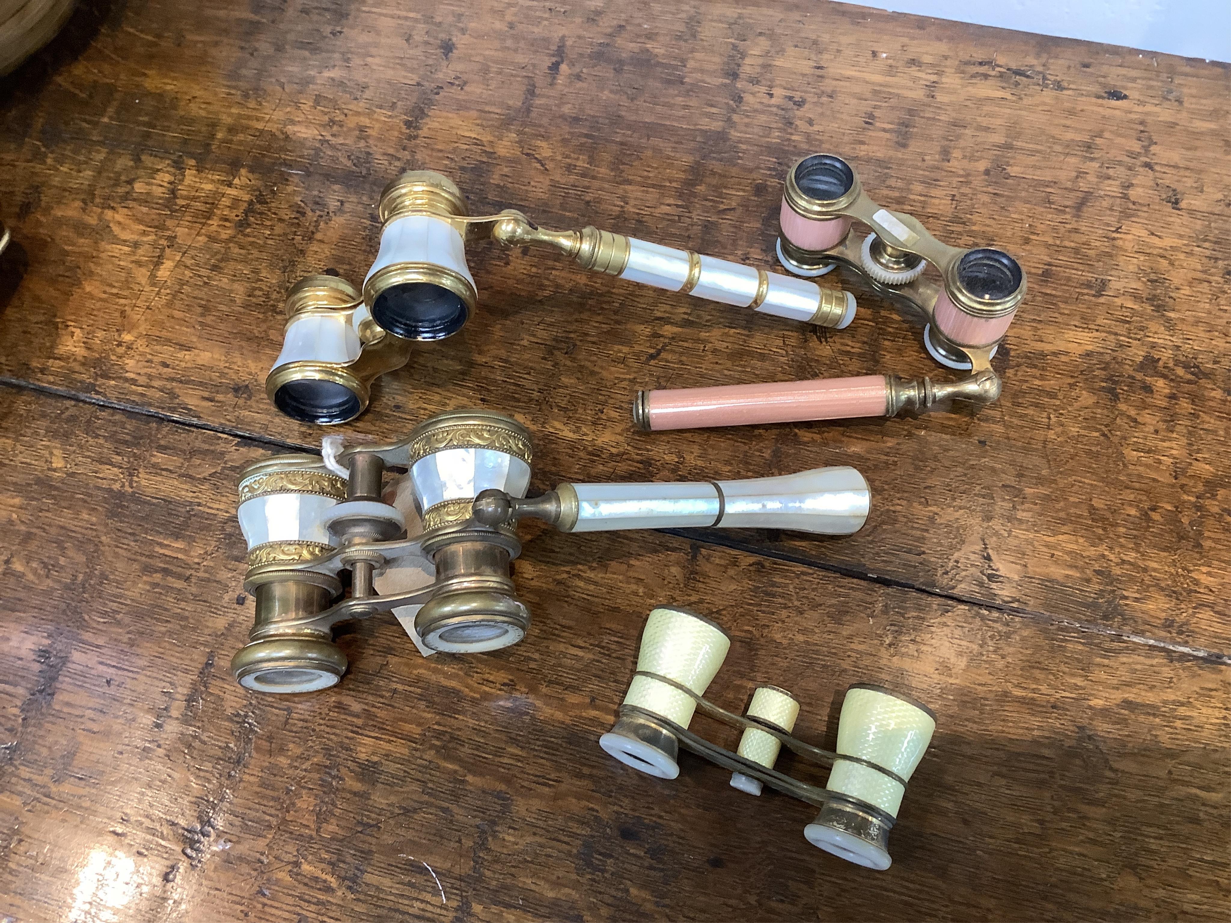 A collection of eighteen pairs of assorted opera glasses